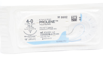 Ethicon 8682 4-0 PROLENE, PS-2, 19mm 3/8c Reverse Cutting, 18inch (x)